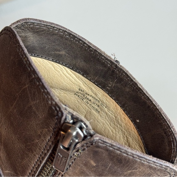 Frye Renee Brown Leather Pointed Heeled Ankle Boots Womens Booties - Picture 9 of 10